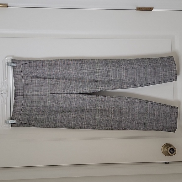 Babaton Aritzia, Size 0 Conan Cropped Pull On Pants Black Beige White Plaid - Picture 1 of 11